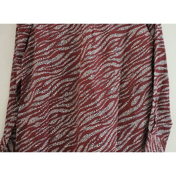 Boden W0323 DPK Women's Sz 8 Burgundy Zebra Strip Button-Up L/S Silk Blouse - Picture 6 of 6